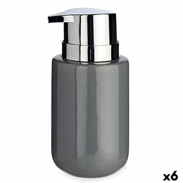 Saippua-annostelija Berilo J1017-A-GRIS Harmaa Hopeinen Metalli Keraminen 350 ml 7 x 14,5 x 8,5 cm (6 osaa)