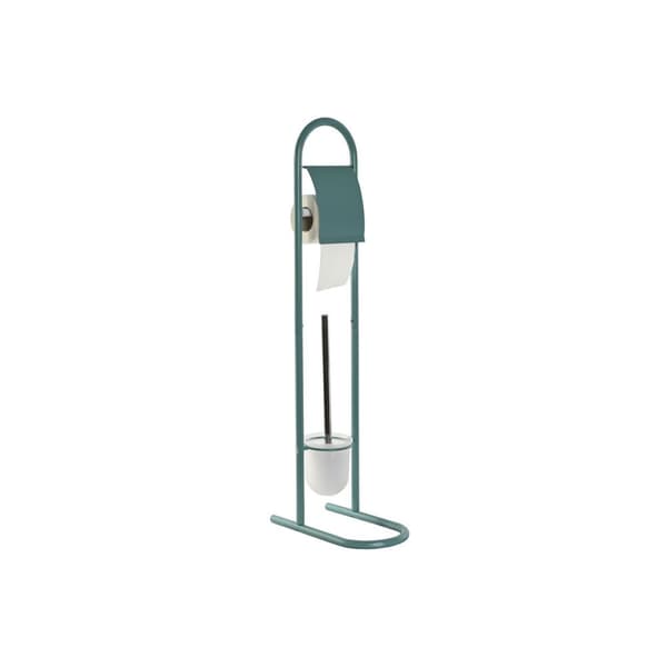 Toiletpapirholder Home ESPRIT Hvid Turkisblå Metal 30 x 16 x 78,5 cm (2 enheder)