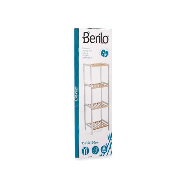 Badeværelse reol Berilo WR5503-4-460 Hvid Natur 35 x 30 x 100 cm
