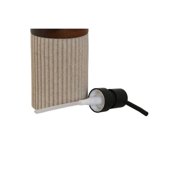 Saippua-annostelija Home ESPRIT Ruskea Musta Beige Hartsi Akaasia 10 x 8 x 17,5 cm