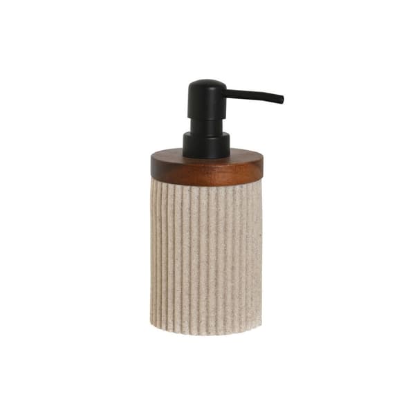 Saippua-annostelija Home ESPRIT Ruskea Musta Beige Hartsi Akaasia 10 x 8 x 17,5 cm