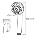 Miniatyrbillede 2 af 2: Brusehoved EDM 01340 ABS Klassisk Chromsalt 7 x 5 x 19,5 cm