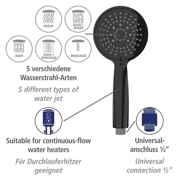 Brusebad sæt Wenko Young Line 25451100 Mat bagpå Rustfrit stål Ø 19 mm 66 cm