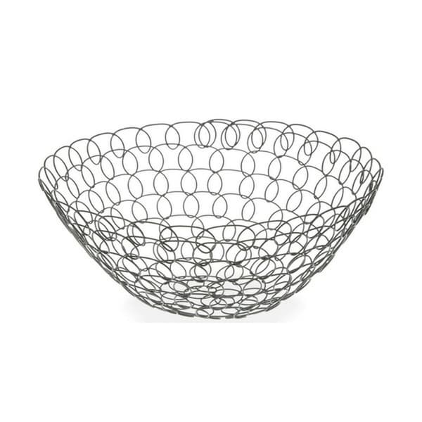Fruktskål Versa Grå Metall Stål 28 x 12 x 28 cm 1 L