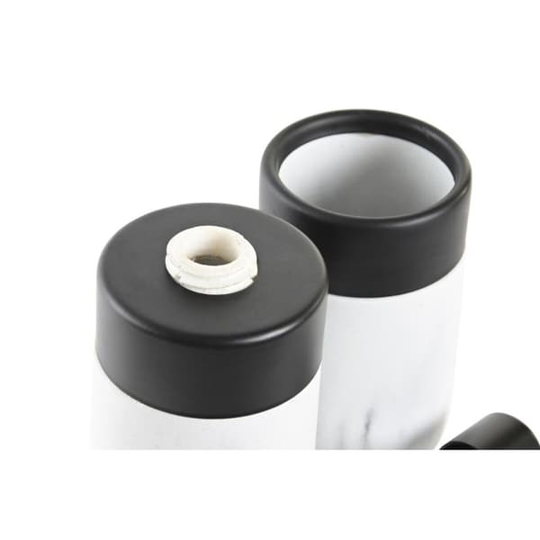 Badkit DKD Home Decor Vit Svart Vit/Svart Metall Harts Modern 7,2 x 7,2 x 16,4 cm