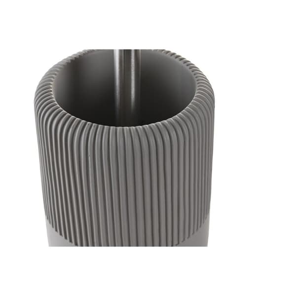 Toalettborste DKD Home Decor 11 X 11 X 36,5 CM Grå Cement Rostfritt stål
