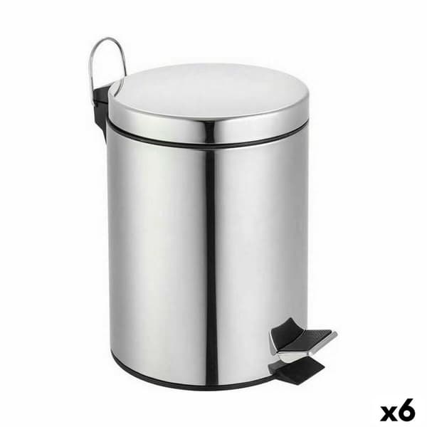 Sophink med pedal Confortime Silvrig 5 L (6 antal)