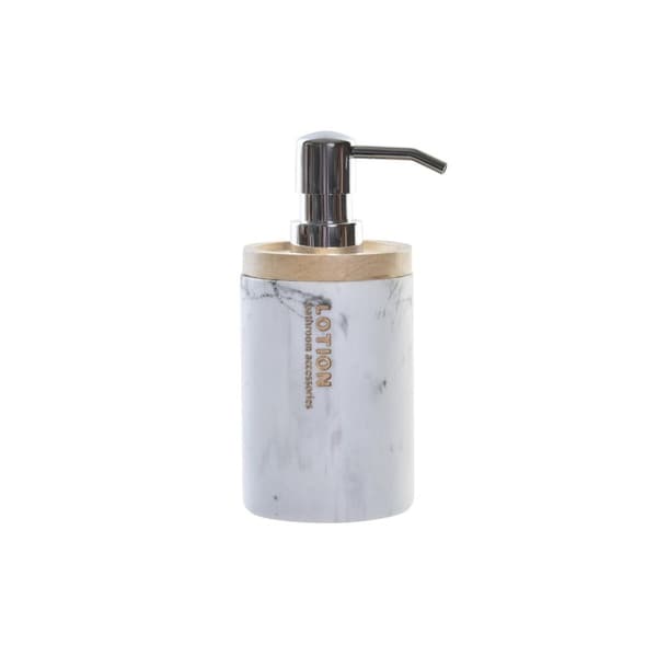 Sæbedispenser DKD Home Decor Marmor Hvid Natur Harpiks Naturgummi Plastik