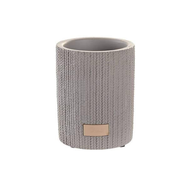 Glas DKD Home Decor Grå Cement 8 x 8 x 10 cm