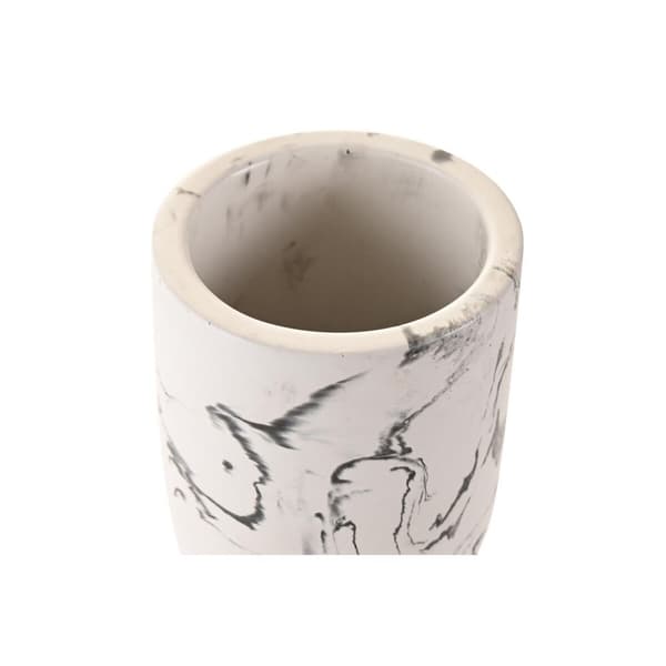 Glass DKD Home Decor Hvit Svart Sement 7 X 7 X 9,5 CM