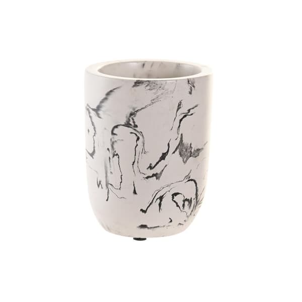 Glass DKD Home Decor Hvit Svart Sement 7 X 7 X 9,5 CM