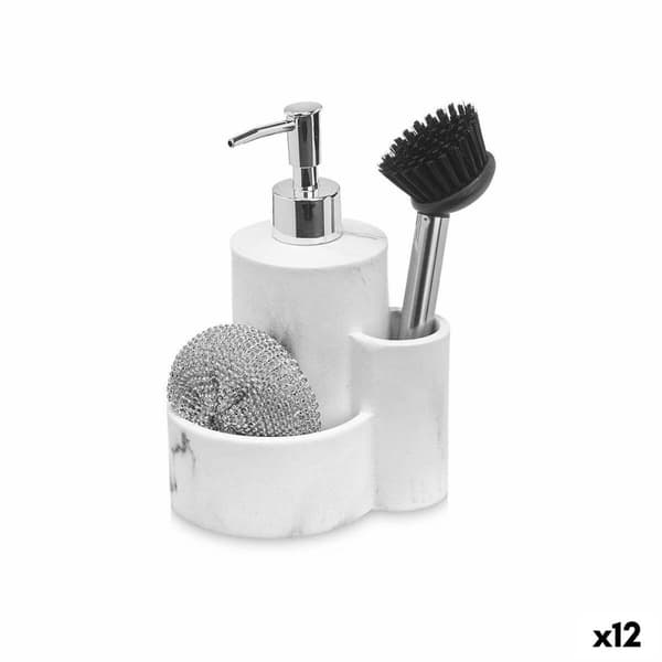 2-i-1 sæbedispenser til håndvasken Kinvara B5614 Plastik Polyesterharpisk 14 x 18,5 x 12 cm Køkken (12 enheder)