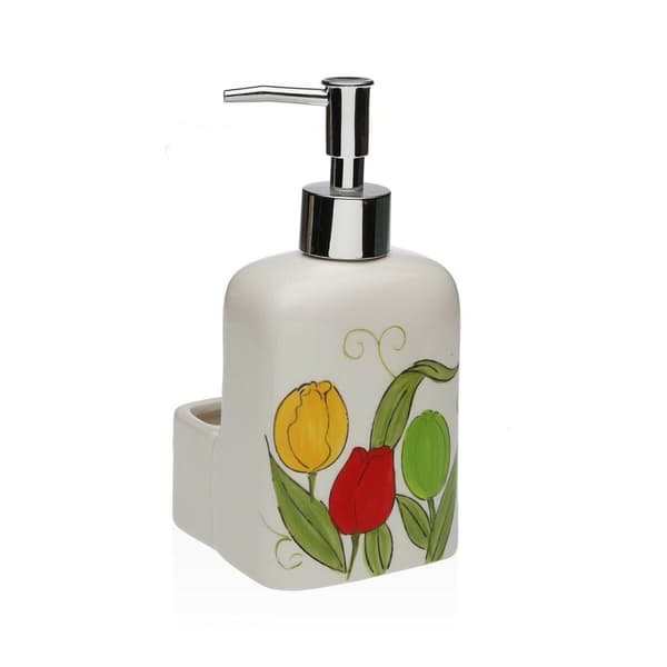 Tvåldispenser Versa Keramik ABS Dolomite Tulpan 9 x 18,5 x 8 cm