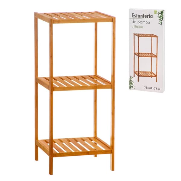 Kylpyhuonehyllyt Caison Bambu 3 Hyllyt 34 x 33 x 79 cm