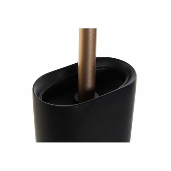 Toalettborste DKD Home Decor Svart Gyllene Harts 10 x 6 x 40 cm