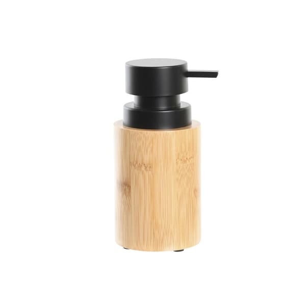 Tvåldispenser DKD Home Decor Svart Naturell Bambu polypropen Loft 8 x 8 x 16 cm