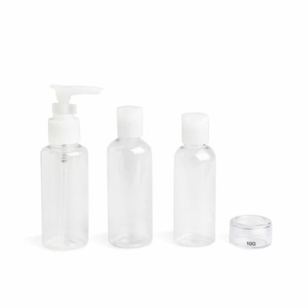 4-i-1 Resedispenser IDC Institute Travel Transparent Set 4 Delar