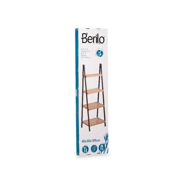Badrumshyllor Berilo WR5504-4-425 Svart Naturell 40 x 109,3 x 30 cm