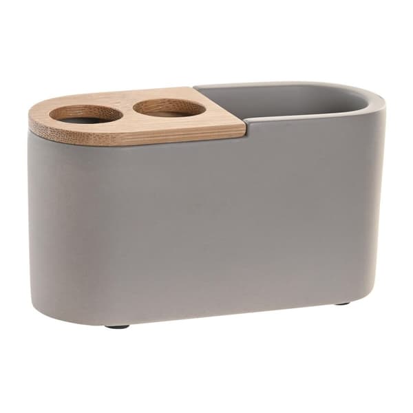 Glas DKD Home Decor Grå Natur Bambus Cement 11 X 4,5 X 6 CM