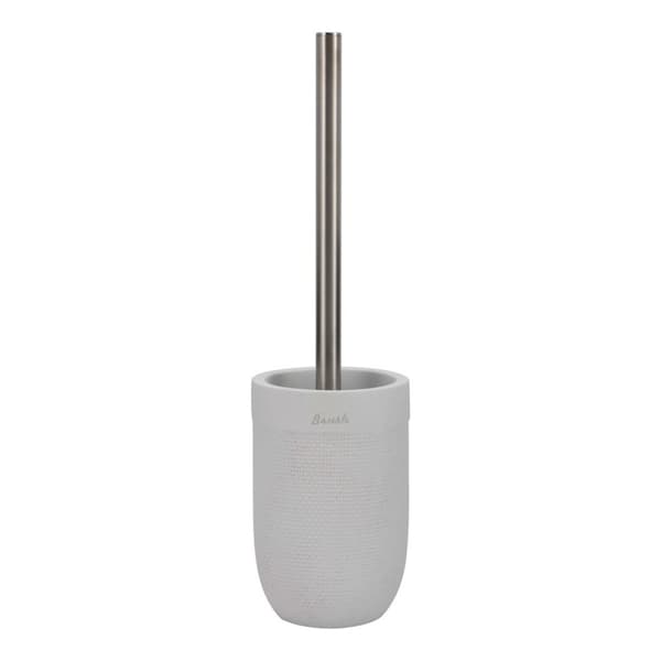 Toiletbørste DKD Home Decor 10 x 10 x 37 cm Cement Rustfrit stål Hvid