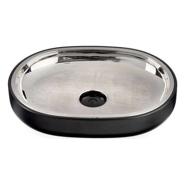 Sæbeskål Berilo BP15-004-1 Sort Rustfrit stål Plastik 9,5 x 2,5 x 13 cm (6 enheder)