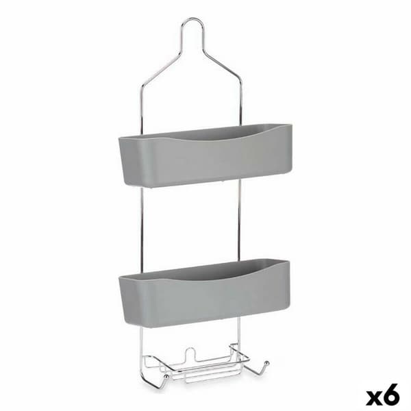 Badeværelse reol Berilo W7072 - 383 Grå Metal Plastik 28 x 60 x 14 cm (6 enheder)
