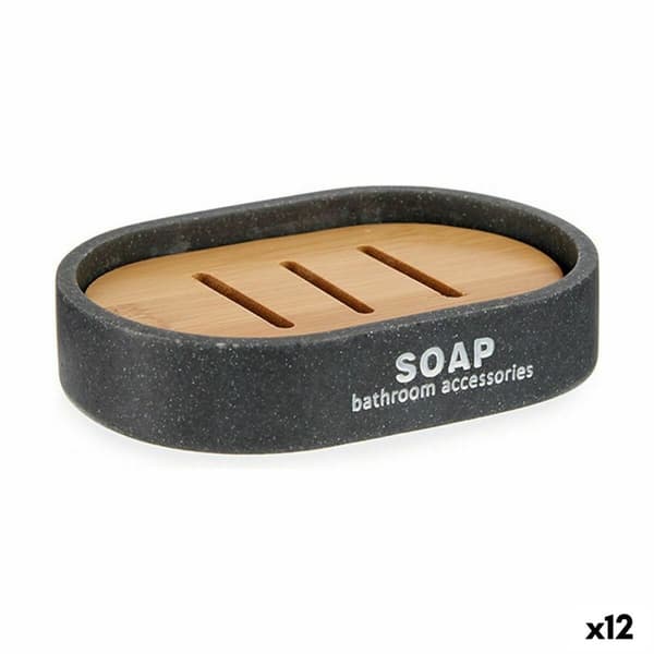 Sæbeskål Berilo 77934 Brun Grå Harpiks 8 x 2,5 x 12,5 cm (12 enheder)