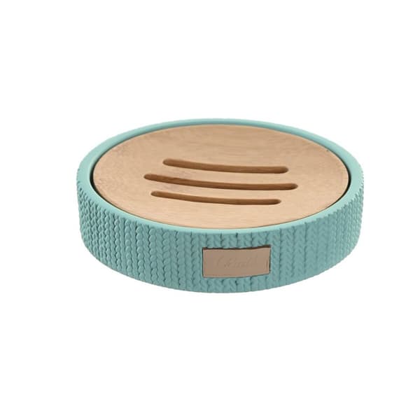Saippuakuppi DKD Home Decor 11 x 11 x 2,5 cm Sementti Vihreä