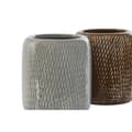 Pikkukuva 2 / 3: Lasi Home ESPRIT Ruskea Harmaa Kivitavara 8,5 x 8,5 x 10 cm (2 osaa)
