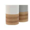 Miniatyrbillede 2 af 3: Glas Home ESPRIT Hvid Grå Natur Harpiks 7 x 7 x 10,5 cm (2 enheder)