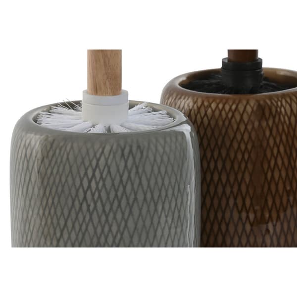 Vessaharja Home ESPRIT Ruskea Harmaa Polyetyleeni Kivitavara 11 x 11 x 40 cm (2 osaa)