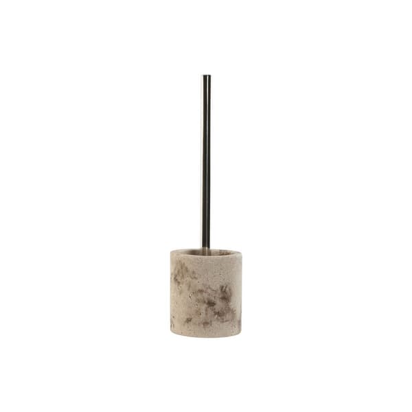 Toiletbørste Home ESPRIT Flødefarvet Sølvfarvet Harpiks Polyetylen 10,5 x 10,5 x 37 cm