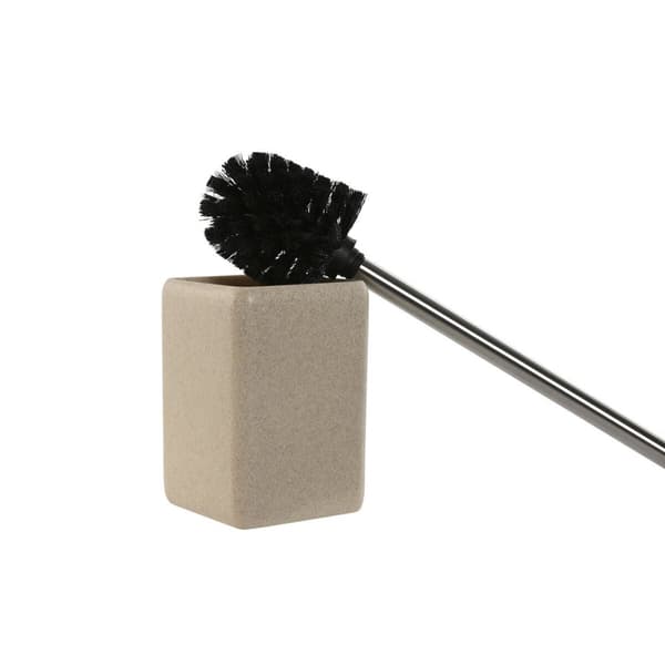 Toalettborste Home ESPRIT Kräm Silvrig Harts Polyetylen 9,5 X 9,5 X 36,5 CM