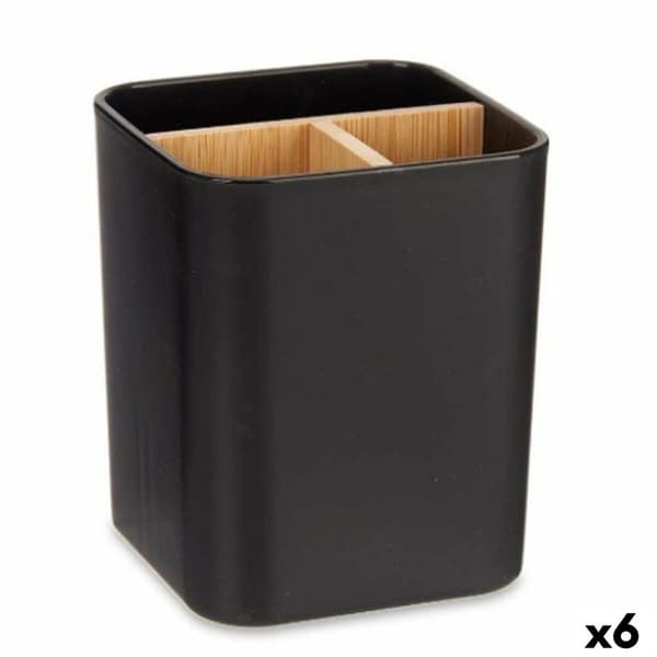 Hammasharjateline Berilo B9041-BLACK Musta Bambu polypropeeni 9 x 11 x 9 cm (6 osaa)