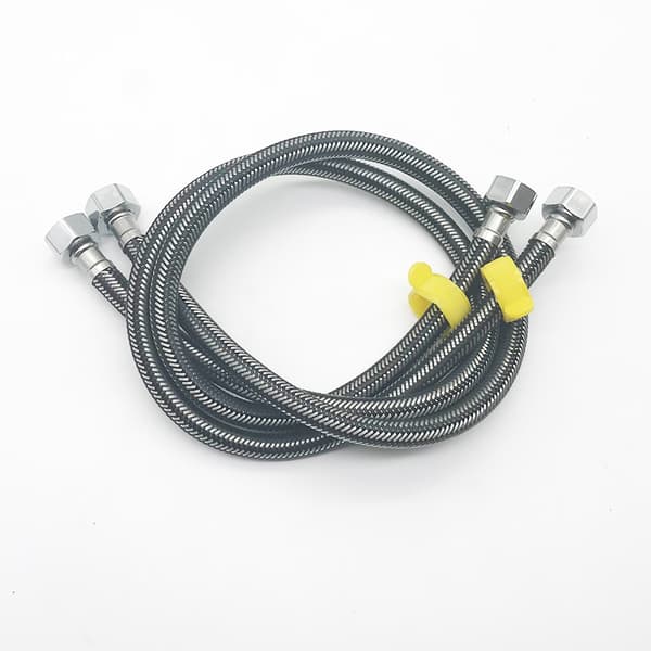 INF Dubbel Toaletinloppsslang - 40cm Flätad Vatteninloppsslang i Rostfritt Stål (2-pack)