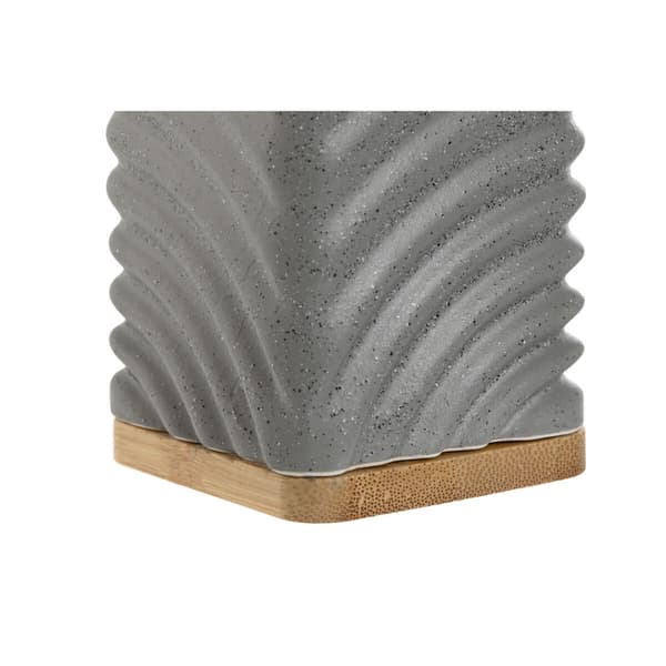 Tandborsthållare Home ESPRIT Grå Kräm Bambu Dolomite 7 x 7 x 12 cm (2 antal)