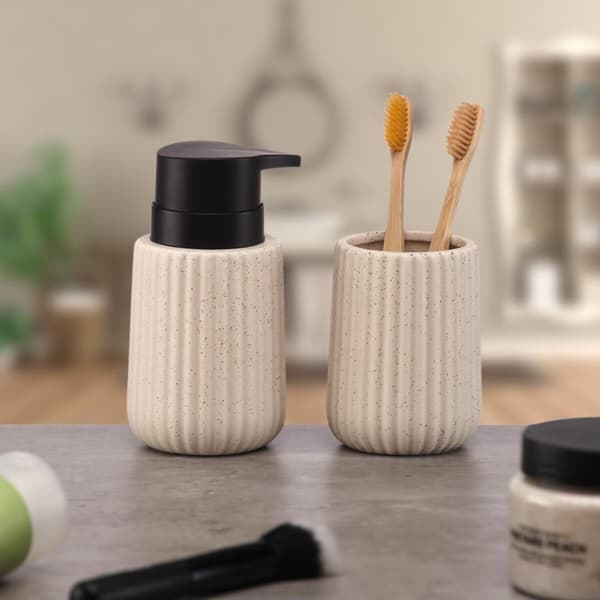 Tvåldispenser Versa Beige Keramik Bambu