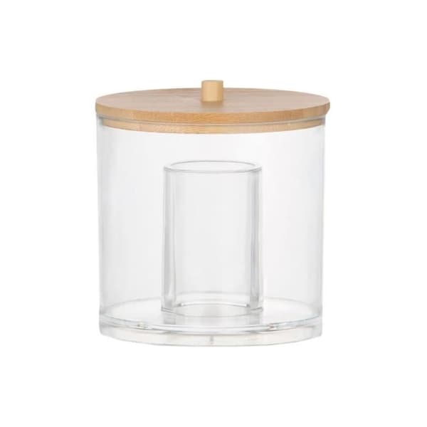Badrums organiser i akryl - Andrea House - Ø9x9cm - Plast och bambu - Nutida