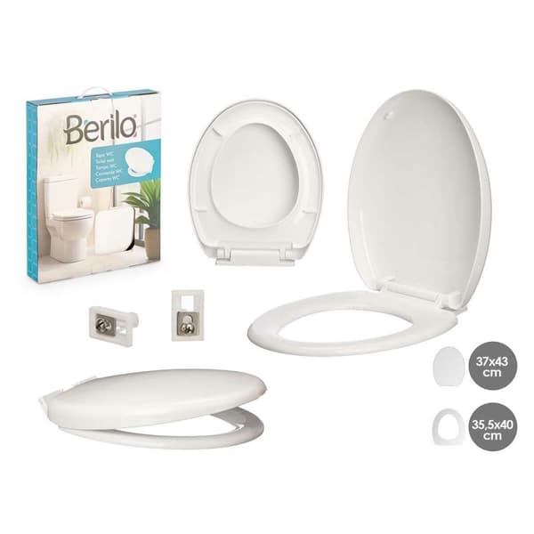 Toalettsete Berilo B6618A Hvit polypropylen 37 x 4 x 43 cm (6 enheter)