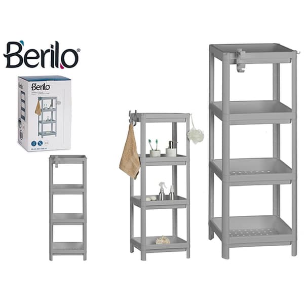 Baderomshyller Berilo BA5080-4-GR Grå polypropylen 35,5 x 100 x 23 cm 6 enheter