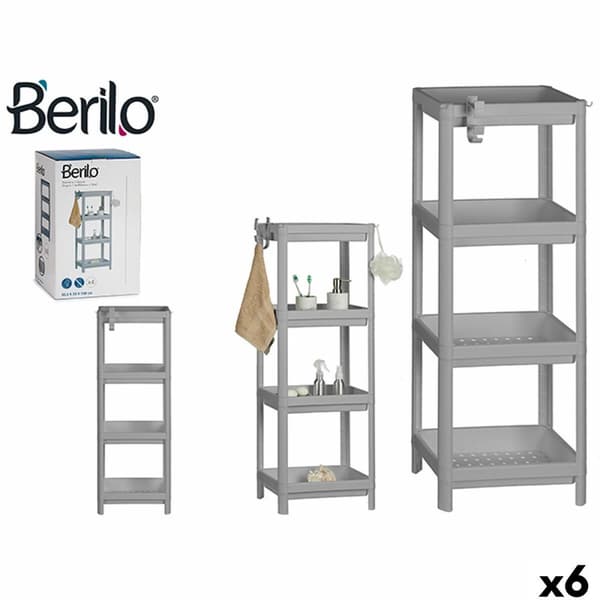 Baderomshyller Berilo BA5080-4-GR Grå polypropylen 35,5 x 100 x 23 cm 6 enheter