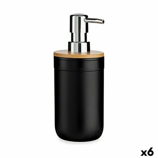 Sæbedispenser Berilo 51710 Sort Bambus polypropylen 350 ml 8 x 17 x 9 cm (6 enheder)