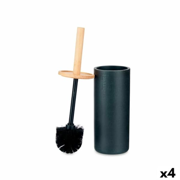 Toiletbørste Berilo B5456BC-5 - 440 Sort Træ Harpiks 10,2 x 38 x 10,2 cm (4 enheder)