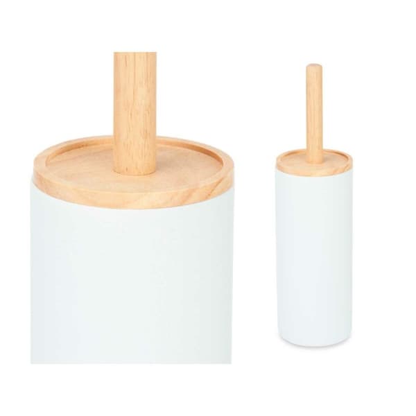 Toiletbørste Berilo B5456BC-5 - 439 Hvid Træ Harpiks 10,2 x 38 x 10,2 cm (4 enheder)