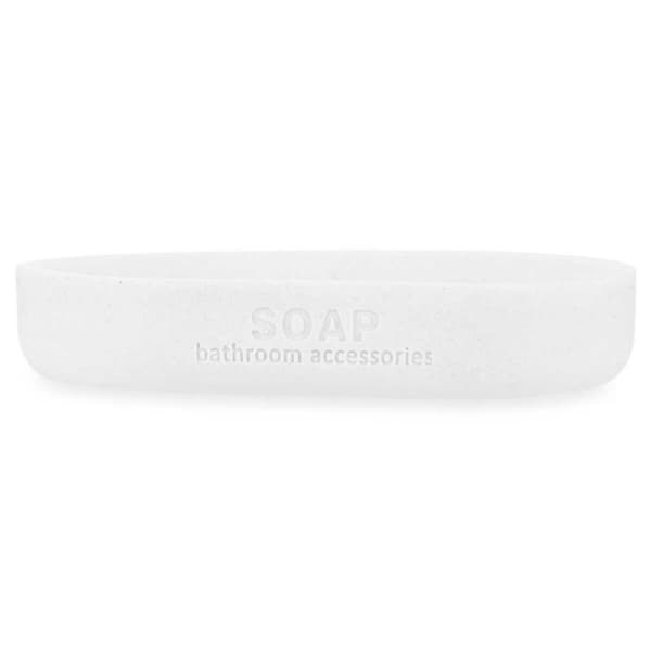 Sæbeskål Berilo B5456BC-4 - 455 Hvid Harpiks Bambus 12,5 x 2,5 x 8,5 cm (6 enheder)