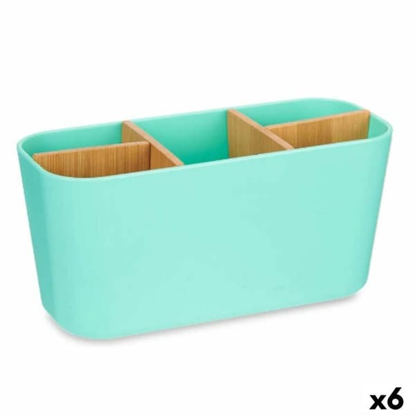 Tandbørsteholder Berilo B9045-GREEN Grøn Bambus polypropylen 21 x 10 x 9 cm (6 enheder)