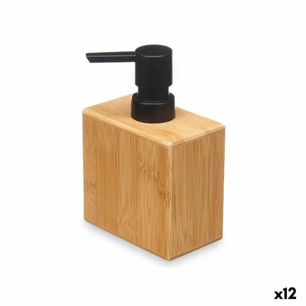 Sæbedispenser Berilo 15342 Sort Bambus Plastik 9,7 x 15 x 5,8 cm (12 enheder)