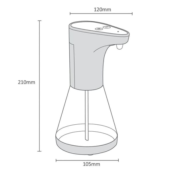 Automatisk sæbedispenser med sensor Promedix PR-530 Hvid Plastik