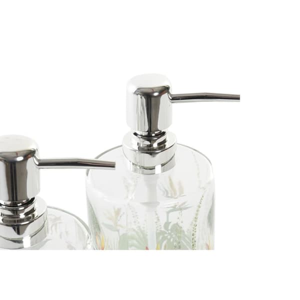 Tvåldispenser DKD Home Decor Tropiskt Glas Multicolour ABS (10 x 8 x 17 cm) (2 antal)