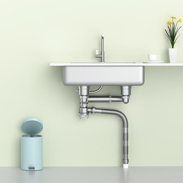 INF Avløpssett for servant for plassbesparende design Model 1